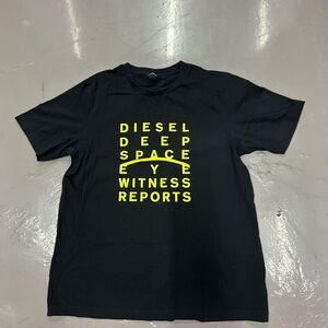 Diesel Black Tee with Bold Yellow Text
